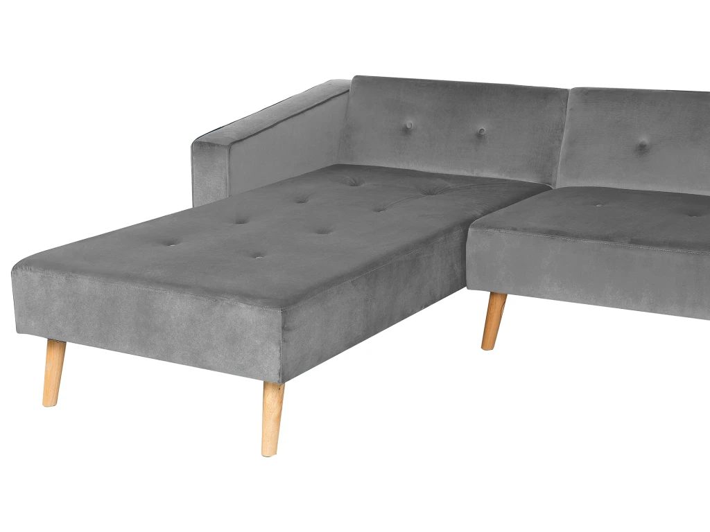 Canapé Angle à Droite - Vadso - Velours, Gris 10 Canapé Angle à Droite - Vadso - Velours, Gris – Image 10