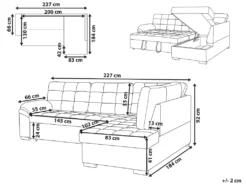 Canapé D'Angle Convertible - Varnamo - Côté Gauche, En Velours, Gris -Canapé Soldes Boutique canape 16647185