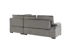 Canapé D'Angle Convertible - Varnamo - Côté Gauche, En Velours, Gris -Canapé Soldes Boutique canape 16647195