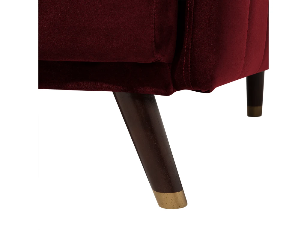 Canapé Convertible 3 Places En Velours Rouge SENJA 10 Canapé Convertible 3 Places En Velours Rouge SENJA – Image 10