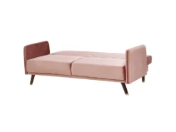 Canapé Convertible 3 Places En Velours Rose SENJA -Canapé Soldes Boutique canape 16648401