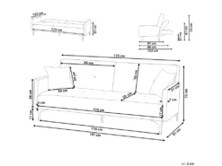 Canapé Convertible 3 Places En Velours Beige LUCAN -Canapé Soldes Boutique canape 16648675