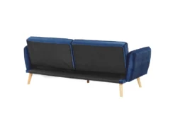 Canapé Convertible 2 Places En Velours Bleu Cobalt BARDU -Canapé Soldes Boutique canape 16649627