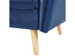 Canapé Convertible 2 Places En Velours Bleu Cobalt BARDU -Canapé Soldes Boutique canape 16649629