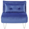 Banquette Convertible 1 Place En Velours Bleu Marine VESTFOLD