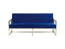 Canapé Convertible 3 Places En Velours Bleu Cobalt MARSTAL