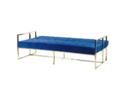 Canapé Convertible 3 Places En Velours Bleu Cobalt MARSTAL -Canapé Soldes Boutique canape 16650371