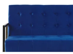 Canapé Convertible 3 Places En Velours Bleu Cobalt MARSTAL -Canapé Soldes Boutique canape 16650375