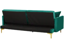 Canapé Convertible 3 Places En Velours Vert LUCAN -Canapé Soldes Boutique canape 16651041