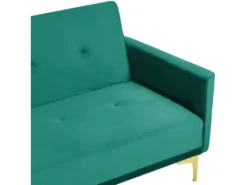 Canapé Convertible 3 Places En Velours Vert LUCAN -Canapé Soldes Boutique canape 16651045