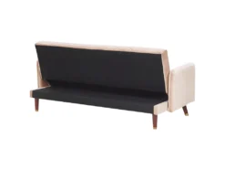 Canapé Convertible 3 Places En Velours Beige SENJA -Canapé Soldes Boutique canape 16651731