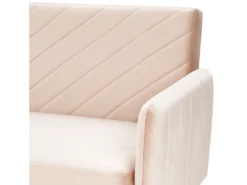 Canapé Convertible 3 Places En Velours Beige SENJA -Canapé Soldes Boutique canape 16651733