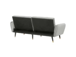 Canapé Convertible 3 Places En Velours Gris Clair VIMMERBY -Canapé Soldes Boutique canape 16651903