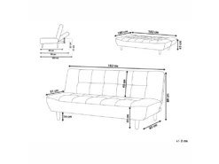 Canapé Convertible 3 Places En Tissu Rouge ALSTEN -Canapé Soldes Boutique canape 16652649