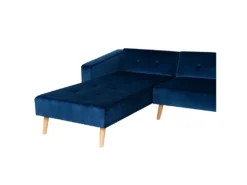 Canapé Angle à Droite - Vadso - Velours, Bleu -Canapé Soldes Boutique canape 16652917