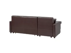 Canapé Angle à Droite Convertible En Simili-cuir Marron Foncé 3 Places OGNA -Canapé Soldes Boutique canape 16653083