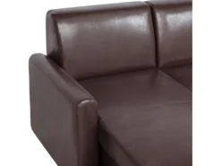 Canapé Angle à Droite Convertible En Simili-cuir Marron Foncé 3 Places OGNA -Canapé Soldes Boutique canape 16653085