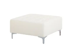 Canapé Angle Droit Convertible Cuir PU Blanc Avec Pouf 4 Places ABERDEEN -Canapé Soldes Boutique canape 16653271