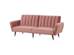Canapé Convertible 3 Places En Velours Rose VIMMERBY 13 Canapé Convertible 3 Places En Velours Rose VIMMERBY -Canapé Soldes Boutique canape 16654581