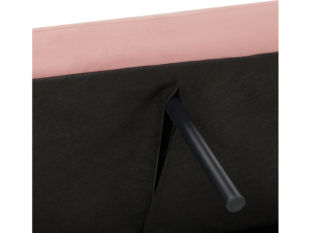 Canapé Convertible 3 Places En Velours Rose VIMMERBY 9 Canapé Convertible 3 Places En Velours Rose VIMMERBY – Image 9