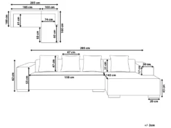 Canapé Angle à Gauche En Cuir Et Cuir PU Noir 4 Places Assise Rembourrée Lungo -Canapé Soldes Boutique canape 16655053