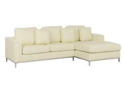 Canapé Angle à Gauche En Cuir Véritable Beige Dossier Matelassé Housses Amovibles Oslo -Canapé Soldes Boutique canape 16657633