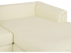 Canapé Angle à Gauche En Cuir Véritable Beige Dossier Matelassé Housses Amovibles Oslo -Canapé Soldes Boutique canape 16657639