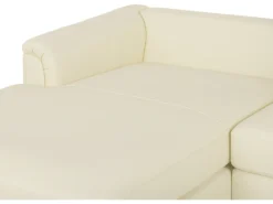 Canapé Angle à Droite En Cuir Véritable Beige Dossier Matelassé Housses Amovibles Oslo -Canapé Soldes Boutique canape 16665595