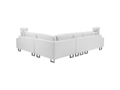 Canapé D'Angle à Droite En Cuir Blanc Avec Appui-Tête Réglable Taies Lavables Stockholm -Canapé Soldes Boutique canape 16665863