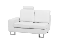 Canapé D'Angle à Droite En Cuir Blanc Avec Appui-Tête Réglable Taies Lavables Stockholm -Canapé Soldes Boutique canape 16665865