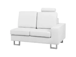 Canapé D'Angle à Droite En Cuir Blanc Avec Appui-Tête Réglable Taies Lavables Stockholm -Canapé Soldes Boutique canape 16665867