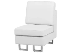 Canapé D'Angle à Droite En Cuir Blanc Avec Appui-Tête Réglable Taies Lavables Stockholm -Canapé Soldes Boutique canape 16665869