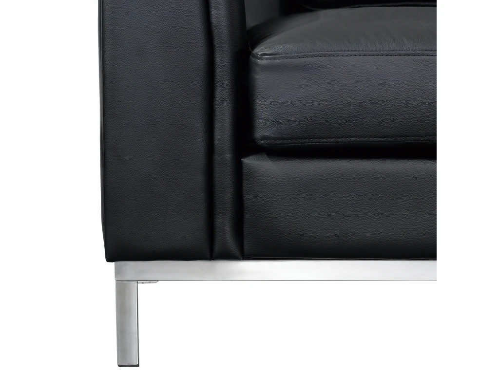 Canapé Angle à Gauche En Cuir Véritable Noir Dossier Matelassé Housses Amovibles Oslo 6 Canapé Angle à Gauche En Cuir Véritable Noir Dossier Matelassé Housses Amovibles Oslo – Image 6