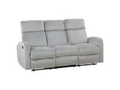 Canapé éléctrique Inclinable 3 Places En Velours Gris Clair VERDAL -Canapé Soldes Boutique canape 16666915