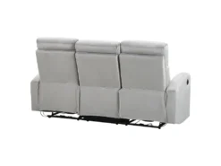 Canapé éléctrique Inclinable 3 Places En Velours Gris Clair VERDAL -Canapé Soldes Boutique canape 16666919