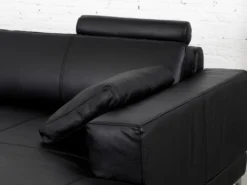 Canapé Panoramique 7 Places Cuir Supérieur DONATELLO II - Noir - Angle Droit -Canapé Soldes Boutique canape 167733