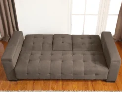 Canapé 3 Places Clic-clac En Microfibre DEVONSHIRE Avec Tablette Centrale Rabattable - Marron 15 Canapé 3 Places Clic-clac En Microfibre DEVONSHIRE Avec Tablette Centrale Rabattable - Marron -Canapé Soldes Boutique canape 167752