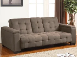 Canapé 3 Places Clic-clac En Microfibre DEVONSHIRE Avec Tablette Centrale Rabattable - Marron 22 Canapé 3 Places Clic-clac En Microfibre DEVONSHIRE Avec Tablette Centrale Rabattable - Marron -Canapé Soldes Boutique canape 167753