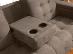 Canapé 3 Places Clic-clac En Microfibre DEVONSHIRE Avec Tablette Centrale Rabattable - Marron 16 Canapé 3 Places Clic-clac En Microfibre DEVONSHIRE Avec Tablette Centrale Rabattable - Marron -Canapé Soldes Boutique canape 167758