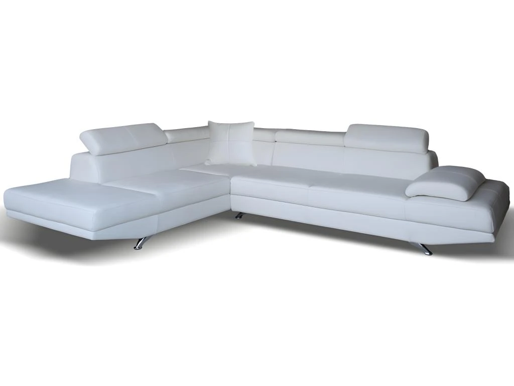 Canapé D'angle XL En Simili ROMAIN - Blanc - Angle Gauche 2 Canapé D'angle XL En Simili ROMAIN - Blanc - Angle Gauche – Image 2