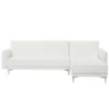 Canapé Angle à Gauche Modulable Convertible Cuir PU Blanc Moderne Classique Aberdeen