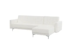 Canapé Angle à Gauche Modulable Convertible Cuir PU Blanc Moderne Classique Aberdeen -Canapé Soldes Boutique canape 17144123