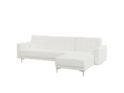 Canapé Angle à Gauche Modulable Convertible Cuir PU Blanc Moderne Classique Aberdeen -Canapé Soldes Boutique canape 17144125