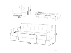 Canapé Convertible 3 Places Velours Bleu Marine SELNES -Canapé Soldes Boutique canape 17147391