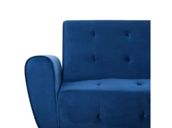 Canapé Convertible 3 Places Velours Bleu Marine SELNES -Canapé Soldes Boutique canape 17147399