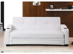 Canapé Convertible Clic Clac En Simili MIRELLA - Marron -Canapé Soldes Boutique canape 17261