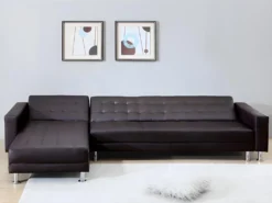 Canapé D'angle Convertible Et Réversible En Simili WILLIS - Marron -Canapé Soldes Boutique canape 172870