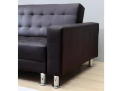 Canapé D'angle Convertible Et Réversible En Simili WILLIS - Marron -Canapé Soldes Boutique canape 172875