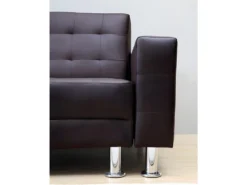 Canapé D'angle Convertible Et Réversible En Simili WILLIS - Marron -Canapé Soldes Boutique canape 172876