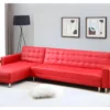Canapé D'angle Convertible Et Réversible En Simili WILLIS - Rouge